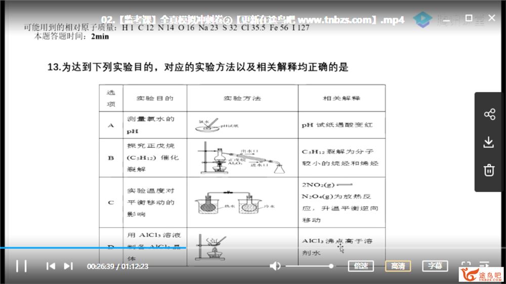 腾讯课堂 2020高考化学 木子高考化学三轮复习押题班资源合集百度网盘下载 